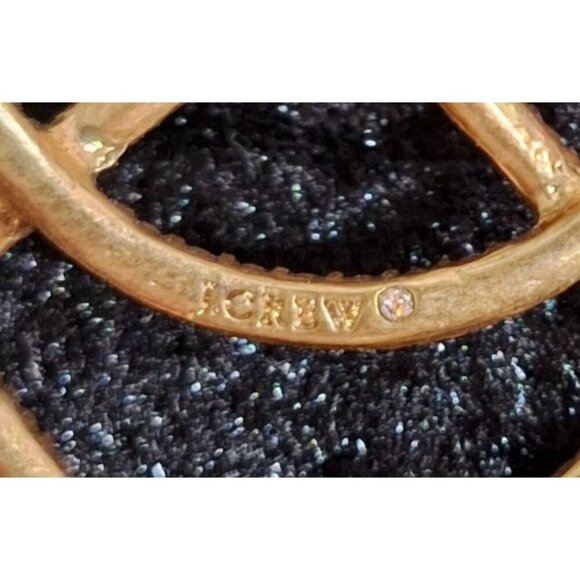 J. Crew Pave Circle & Square Gold Earrings With Clear Stones - Picture 4 of 4